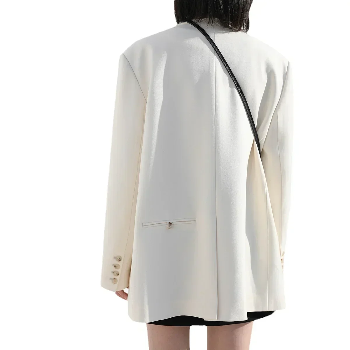 CHIC VEN-Blazer mi-long à double boutonnage pour femme, manteau décontracté pour femme, haut à manches longues, mode de bureau, 2021