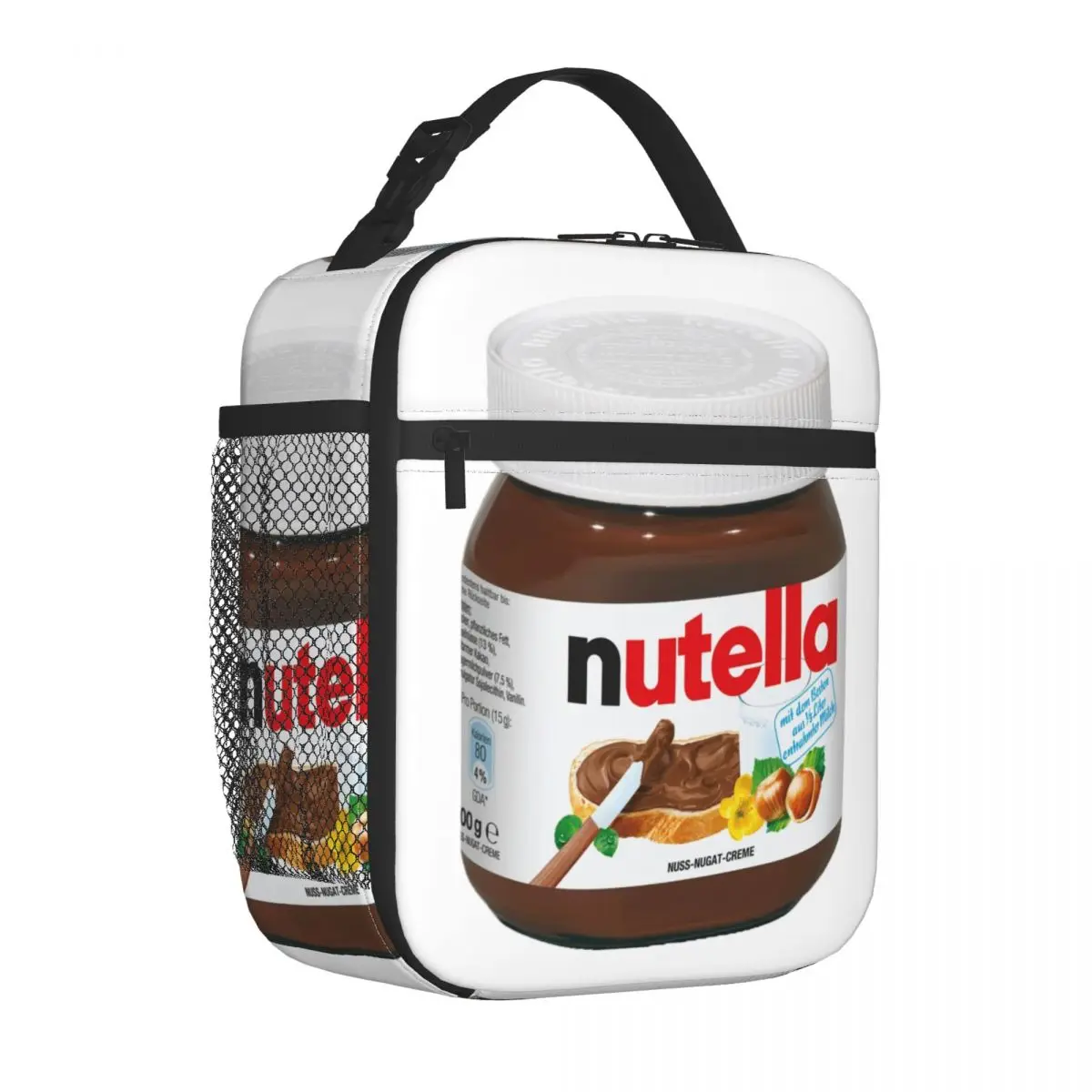 Italy Nutellas Jar Insulated Lunch Bags for Work School Portable Thermal Cooler Bento Box Women Kids