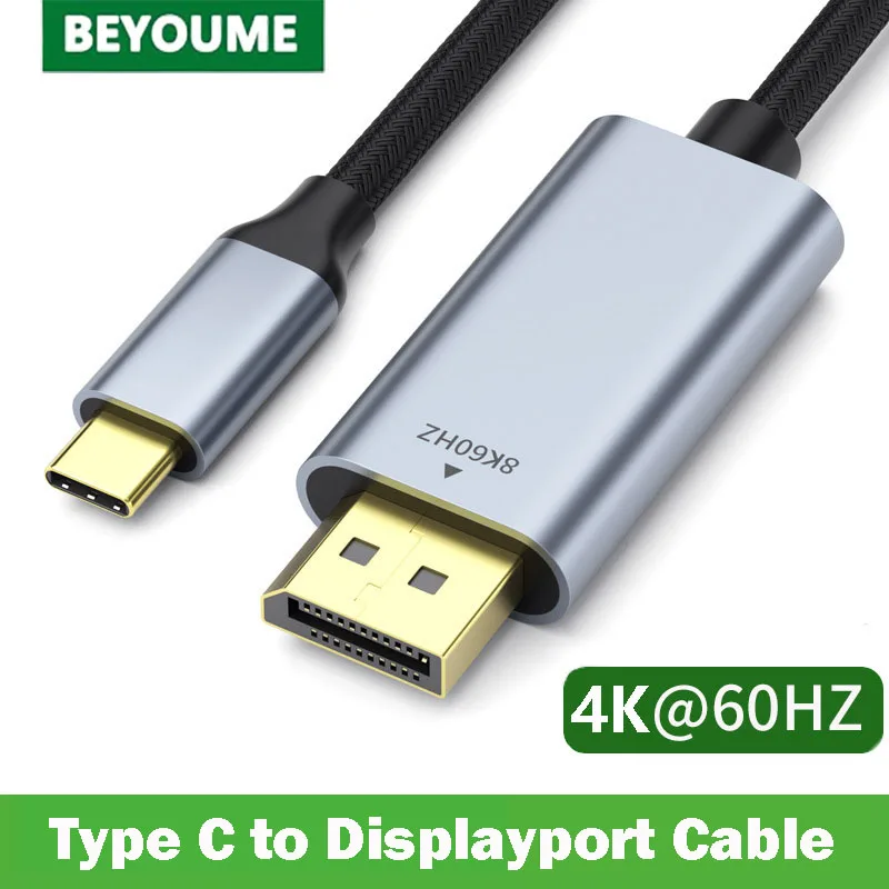 

4K Type C to DP Cable USB C to DisplayPort Converter Adapter Cord Line for Macbook Pro iPad iMac Samsung Huawei Dell XPS Switch