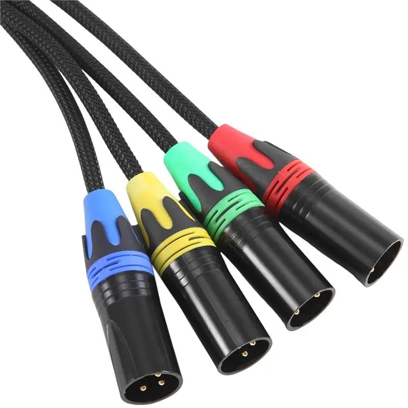 AS95 XLR 4-Channel 3-Pin Cable Male to Female Stage Audio RJ45 Cable for Recording Studio NE8F-S4M 0.75M