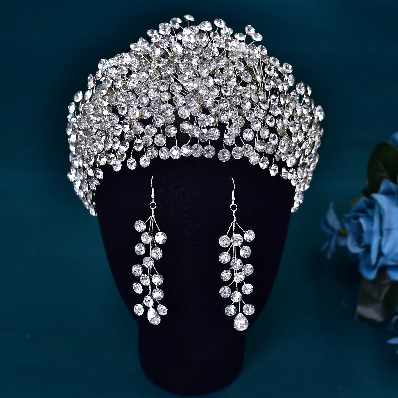 YouLaPan Rhinestone Hairpiece Bridal Wedding Hair Accessories Handmade Crystal Crown Tiara Woman Jewelry Head Decoration HP376