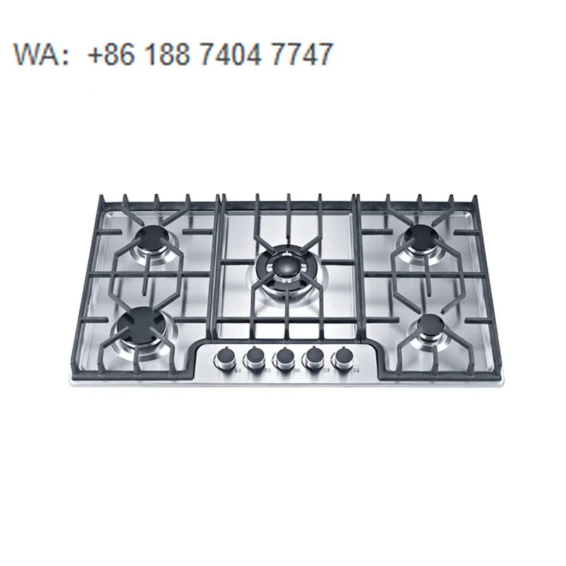 Hot Selling Built-in Stainless Steel Gas Cooker 5 Burners for Household & Hotel Use Energy-Saving Class A+++ Kitchen Appliance