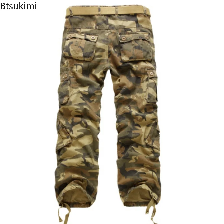 Oversized Cargo Pants Autumn New Men's Casual Multi-Pocket Cotton Overalls Trousers Vintage Camouflage Loose Joggers Pants Male