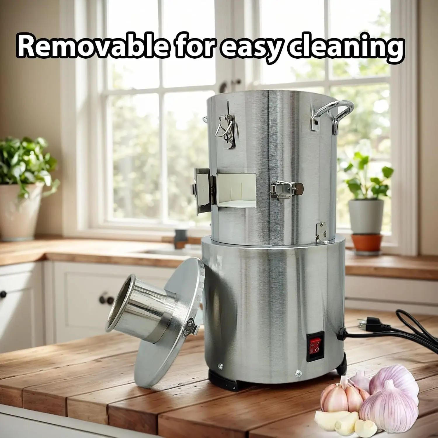 Commercial Electric กระเทียม Peeler เครื่อง Peeling สแตนเลส Commercial ทั้งกระเทียม Skin Remover Peeler เครื่อง 110V 200W