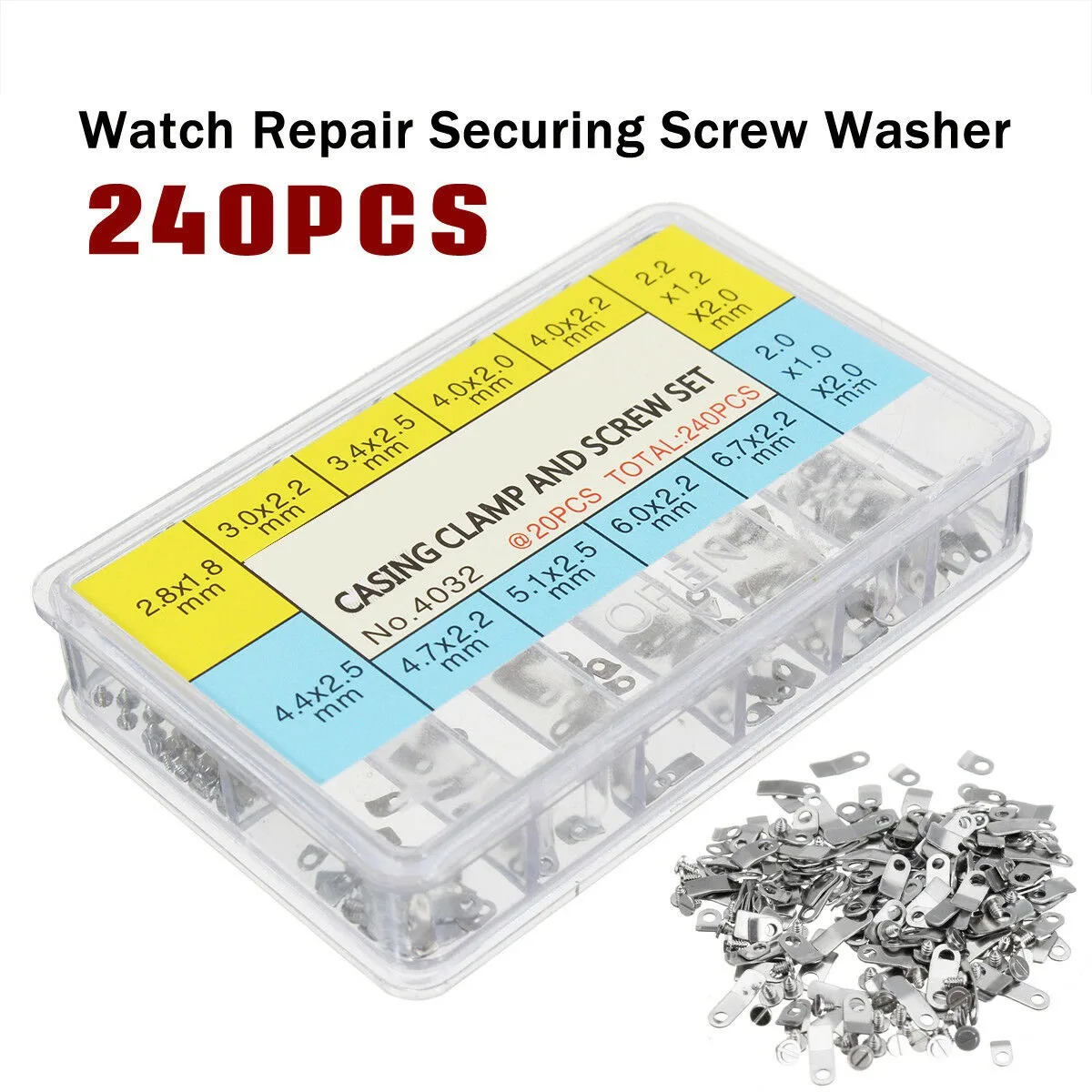 240Pcs Watch Casing Clamp Adapter Movement Repair Adapter Securing Screw Washer for ETA 2824 2836 2846