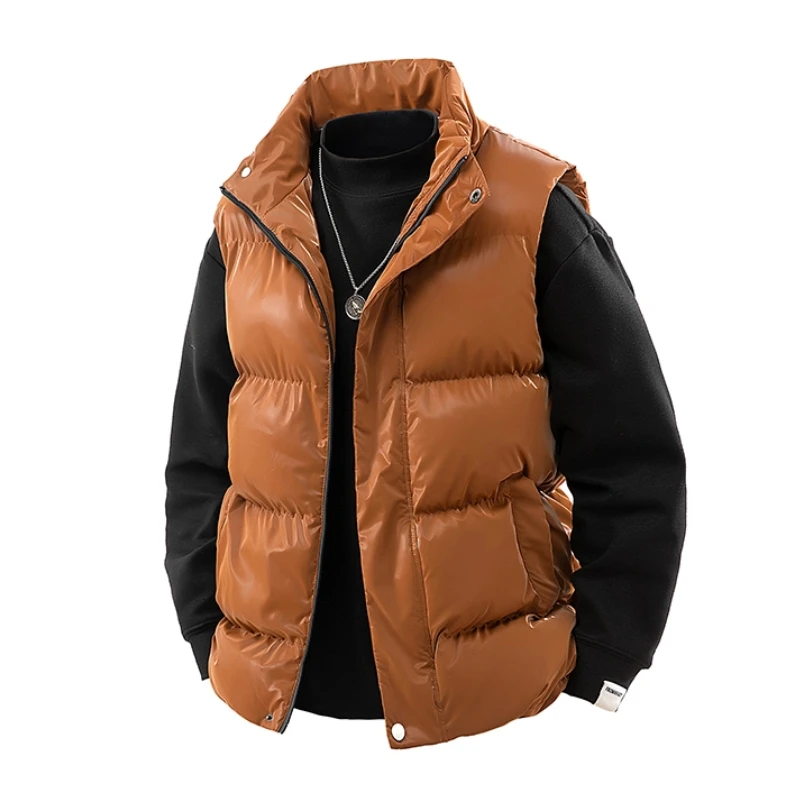 

Новая мужская куртка без рукавов, модный жилет, зимние теплые пуховики без рукавов, весенне-осенний повседневный жилет, мужское теплое пальто