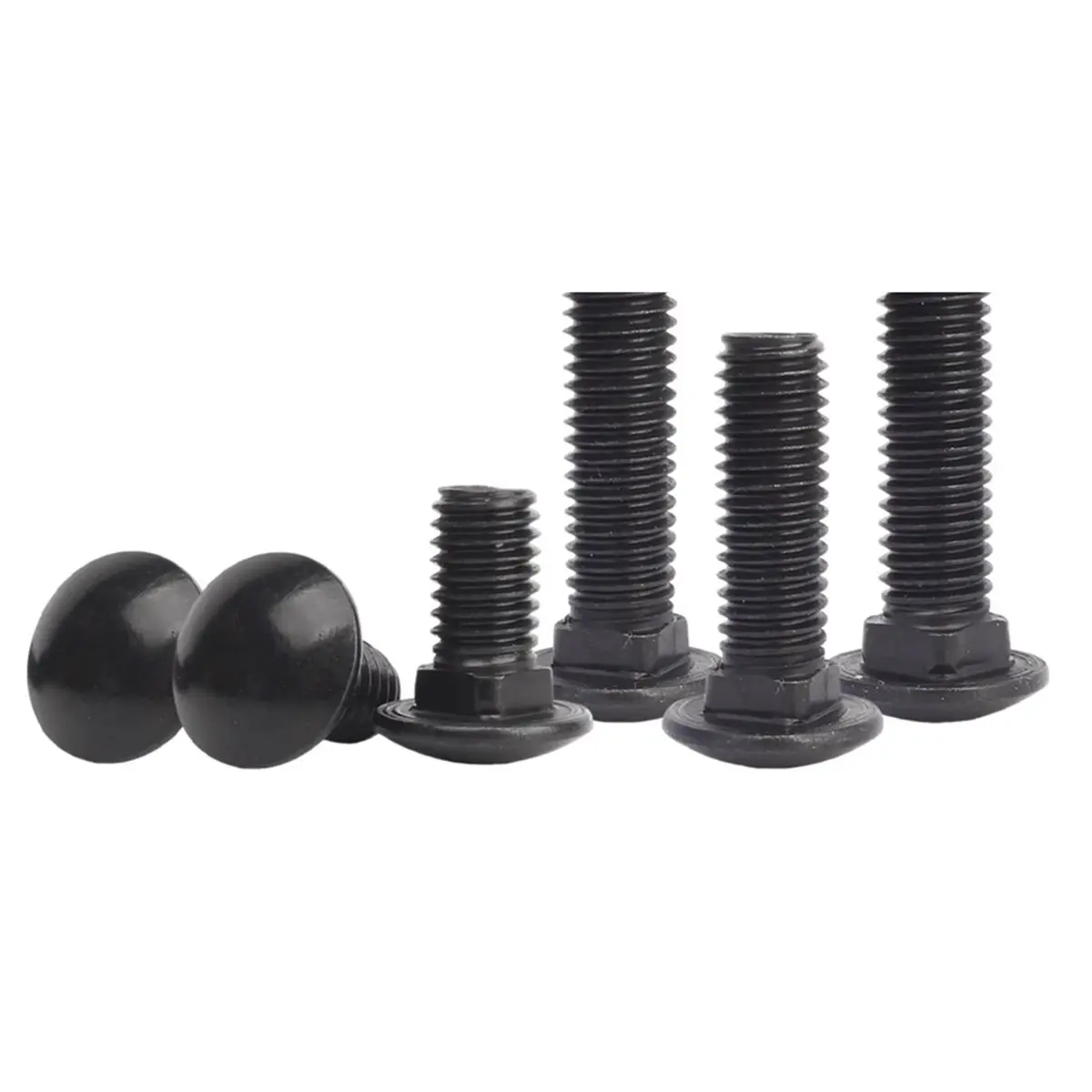 Multi-use Gear M5 M6 M8 Black 304 Stainless Steel Carriage Bolts Round Head Square Neck Screws Length 50mm M5