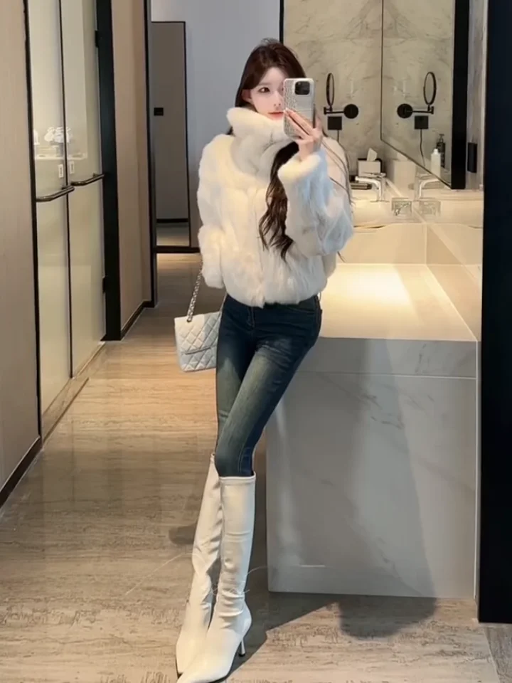 

Женские джинсы-капри с высокой талией, на одной пуговице, эластичные, облегающие, в корейском стиле, ретро, синие, из хлопка, стрейч-ткань