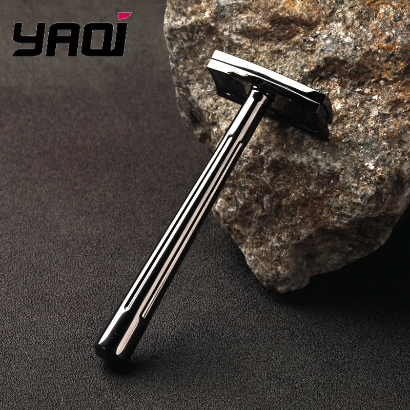 

YAQI SE Katana Globe Trotter Single Edge Safety Razor Barber Grade Shaving Tool for Men Black Chrome Brass Handle 77g