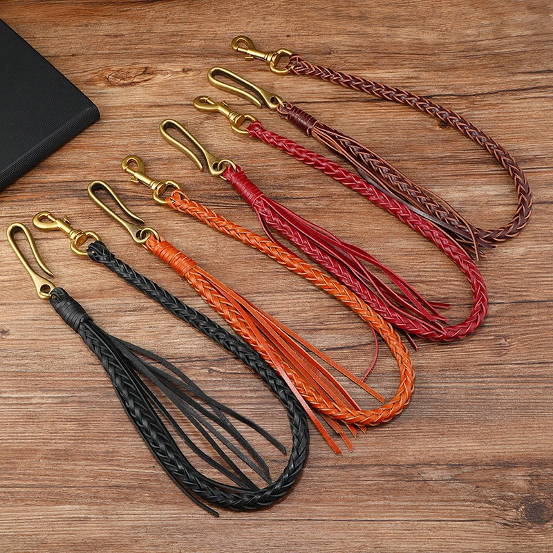 Vintage Leather Tassel Jeans C - Women Accessories Pk ulasan dan harga