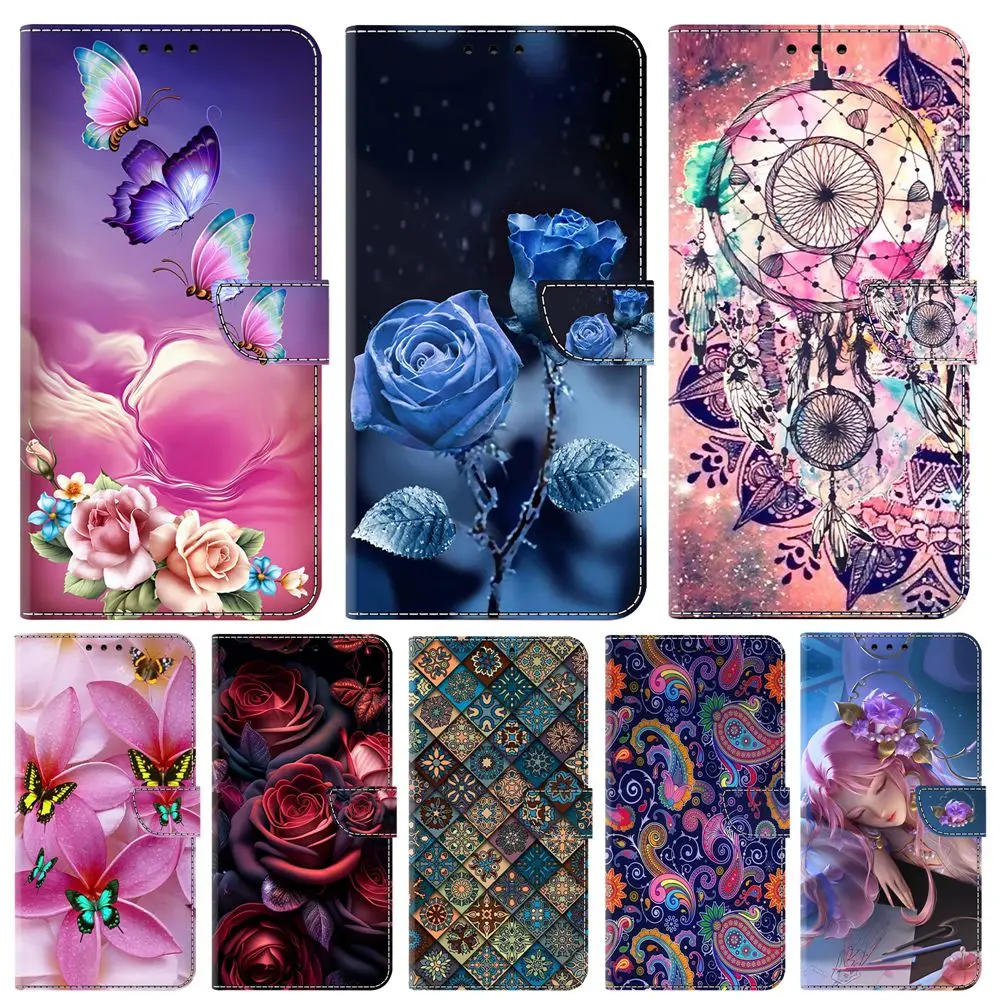 S23 S22 ثلاثية الأبعاد نمط جراب هاتف ل eتوي سامسونج غالاكسي S23 الترا S22 زائد S23 FE S23 + S22 + حالات محفظة جلدية الوجه الغطاء الخلفي