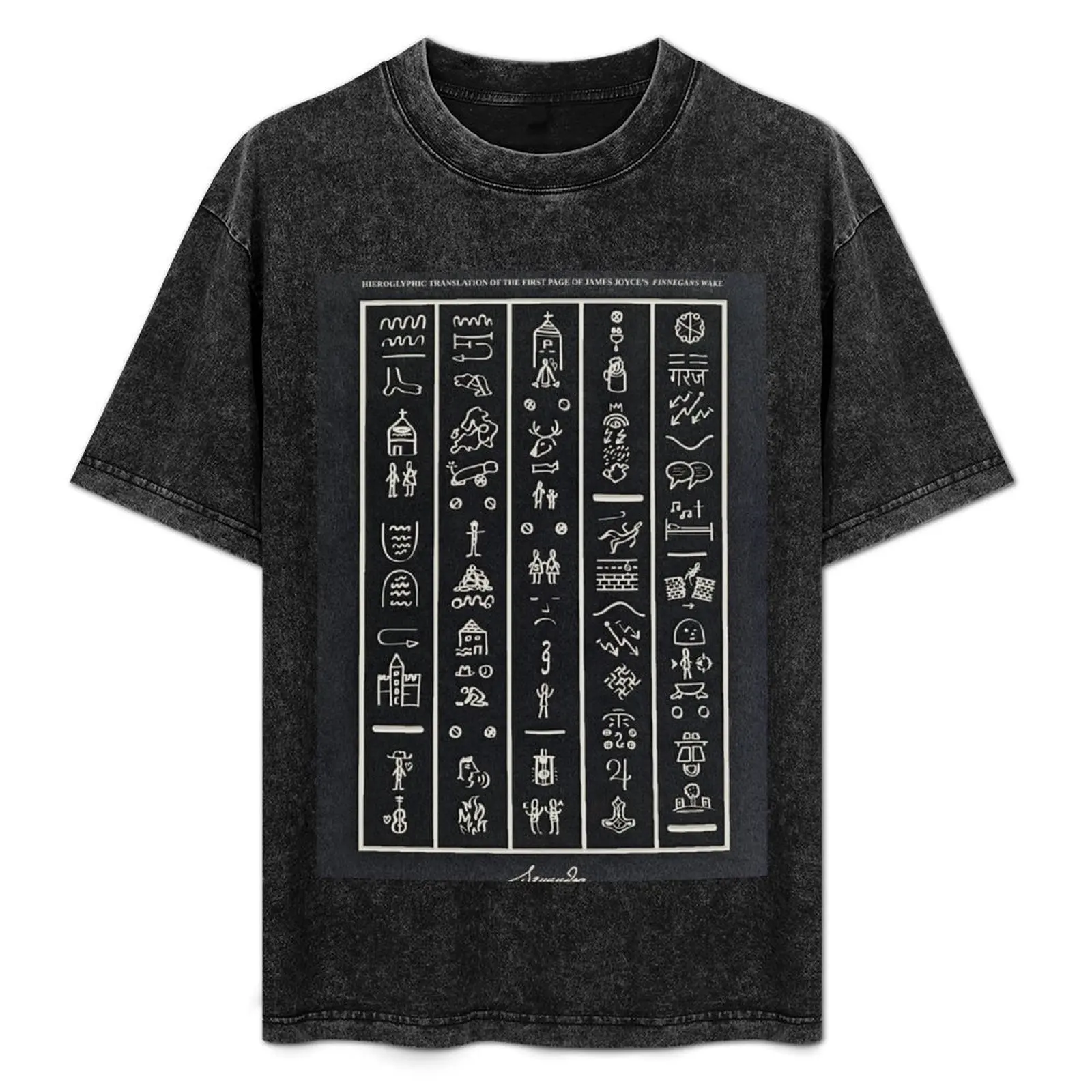 Hieroglyphic Translation of the first page of James Joyce’s Finnegans Wake T-Shirt vintage graphic tee sweat men t shirts