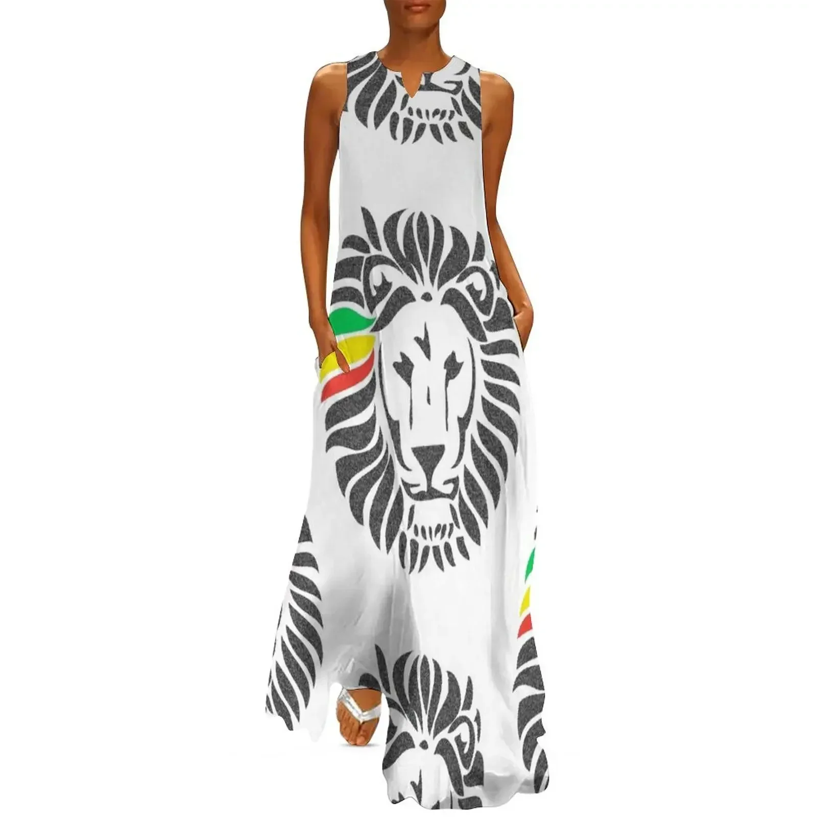 

Lion Tuff Long Dress dress summer Cocktail of dresses loose women's dress Female clothing