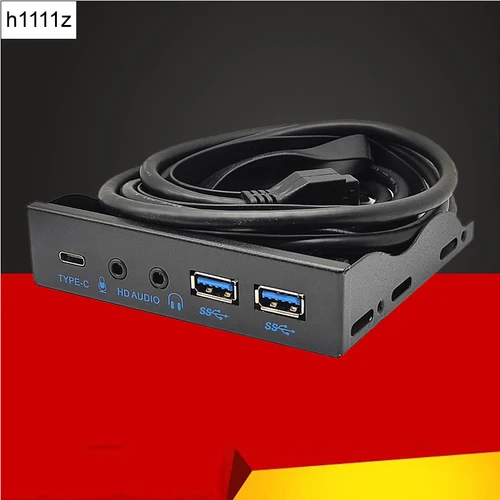 PC용 USB 전면 패널, USB 3.2 Gen2, 10Gbps C타입, 19 핀, 2 포트, USB3.0 허브, HD 오디오 3.5mm 이어폰 마이크, 3.5 인치 플로피 디스크 베이