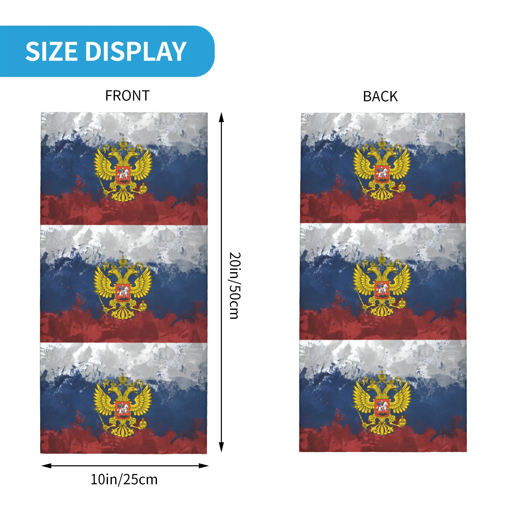 Custom Russia Russian flag Bandana Neck Warmer Men Women Winter Ski Tube Scarf Gaiter  Face Cover