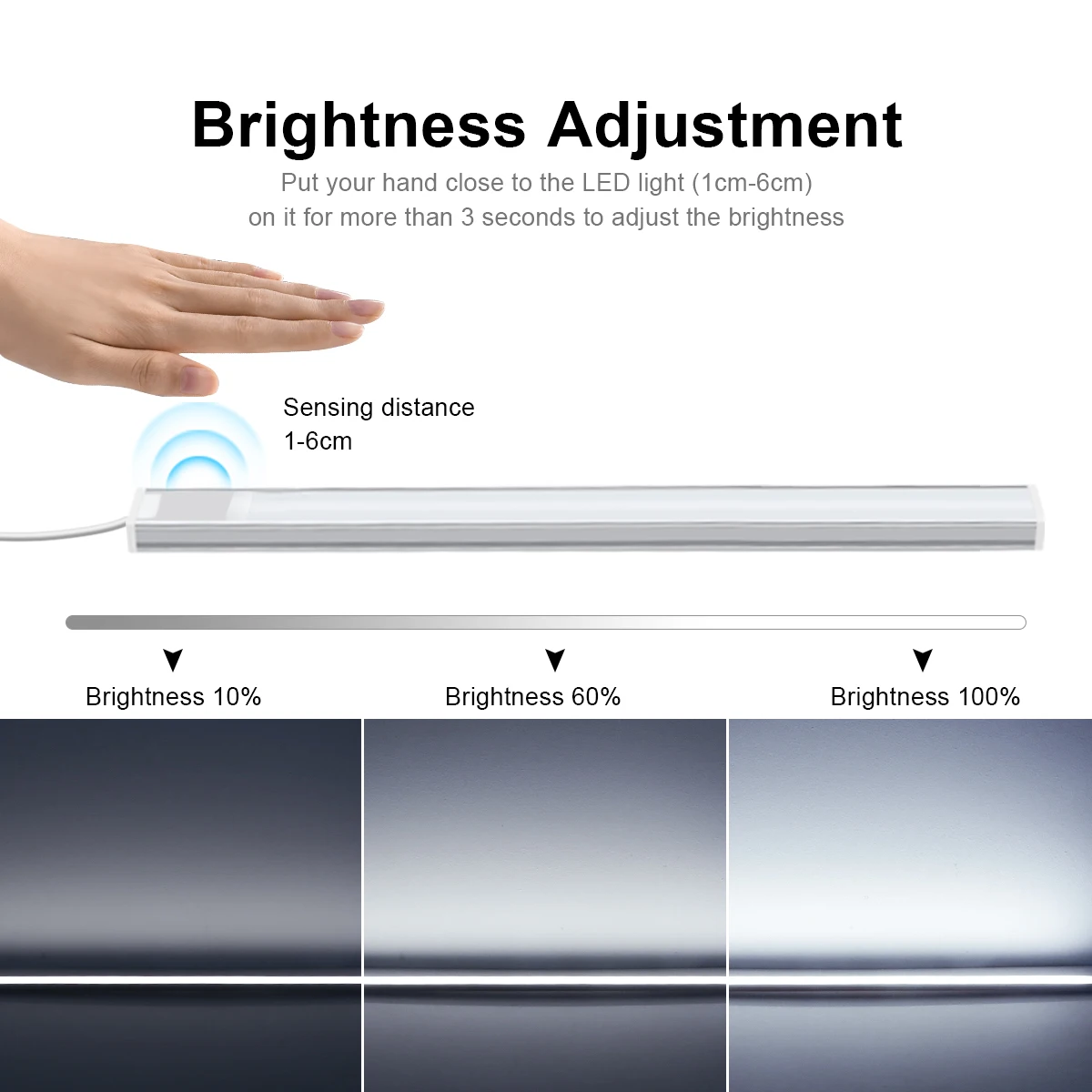 LED Under Cabinet Bar 30/40/50cm Aluminium Profile USB 5V Hand Scan Sensor Night Lamp With/Without Dimmable 2 Style,Wall Lamp