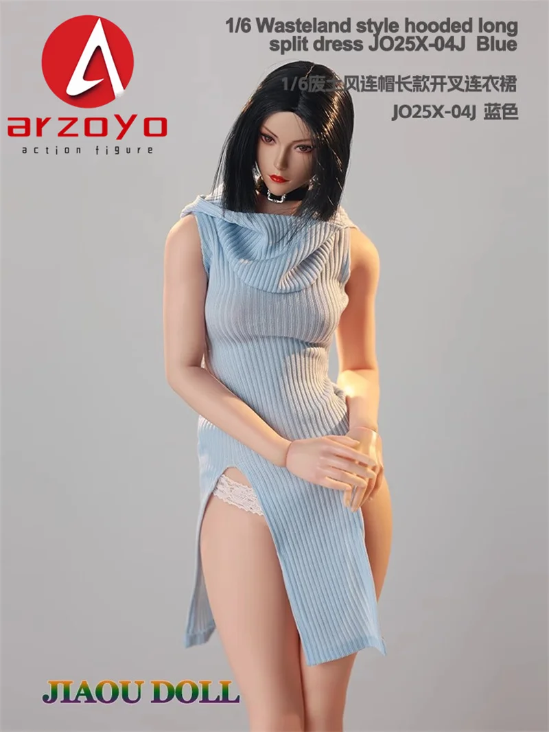 JO25X-041/6 estilo dividido femenino estilo Wasteland vestido con agujero de corte largo modelo de ropa para figura de acción de soldado femenino de 12"