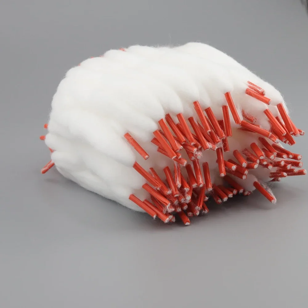 BSKR 100PACK Wholesale 2/Double/Dual Heads 3.0mm ShoeLace Style Organic Cotton L120mm Bacon Repair Materials Prime Wool