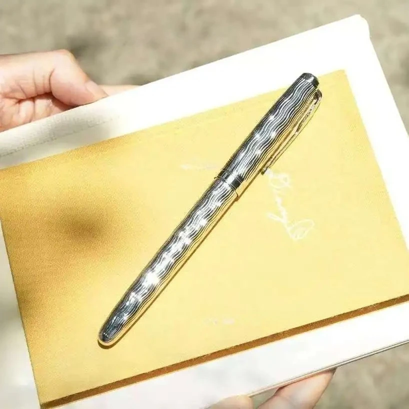 

JINHAO 85 Classic Style Metal Silver Scale Fountain Pen 0.4mm Nib Ink Pens School Office Supplies Students Stationery