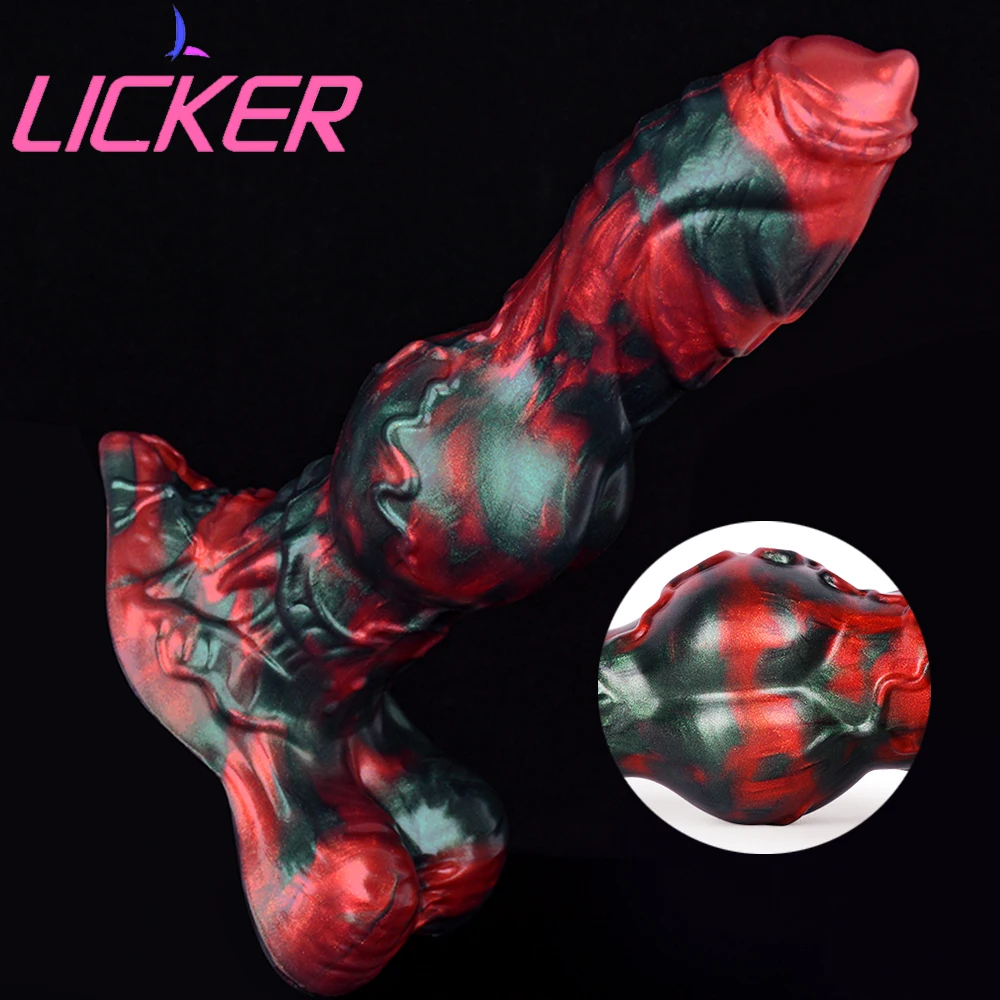 

LICKER G-point Stimulation Huge Knot Dildo With Sucker Adult Simulation Penis Sex Toys For Women Anal Plug Dick Female Pleasure