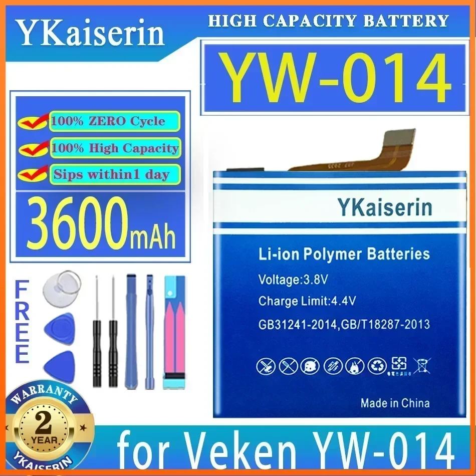 YKaiserin Battery 3100mAh/3600mAh for Veken YW-014 YW014 YW-011 YW011 Bateria