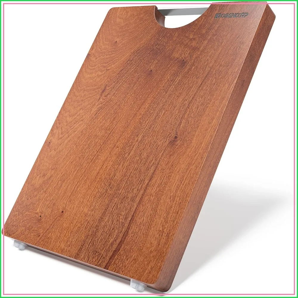 

Real Solid Sapele Cutting Board, One Piece No Glue, Non Toxic, Heavy Duty Edge Grain, 14.96"L x 11.02"W x 0.98"Th