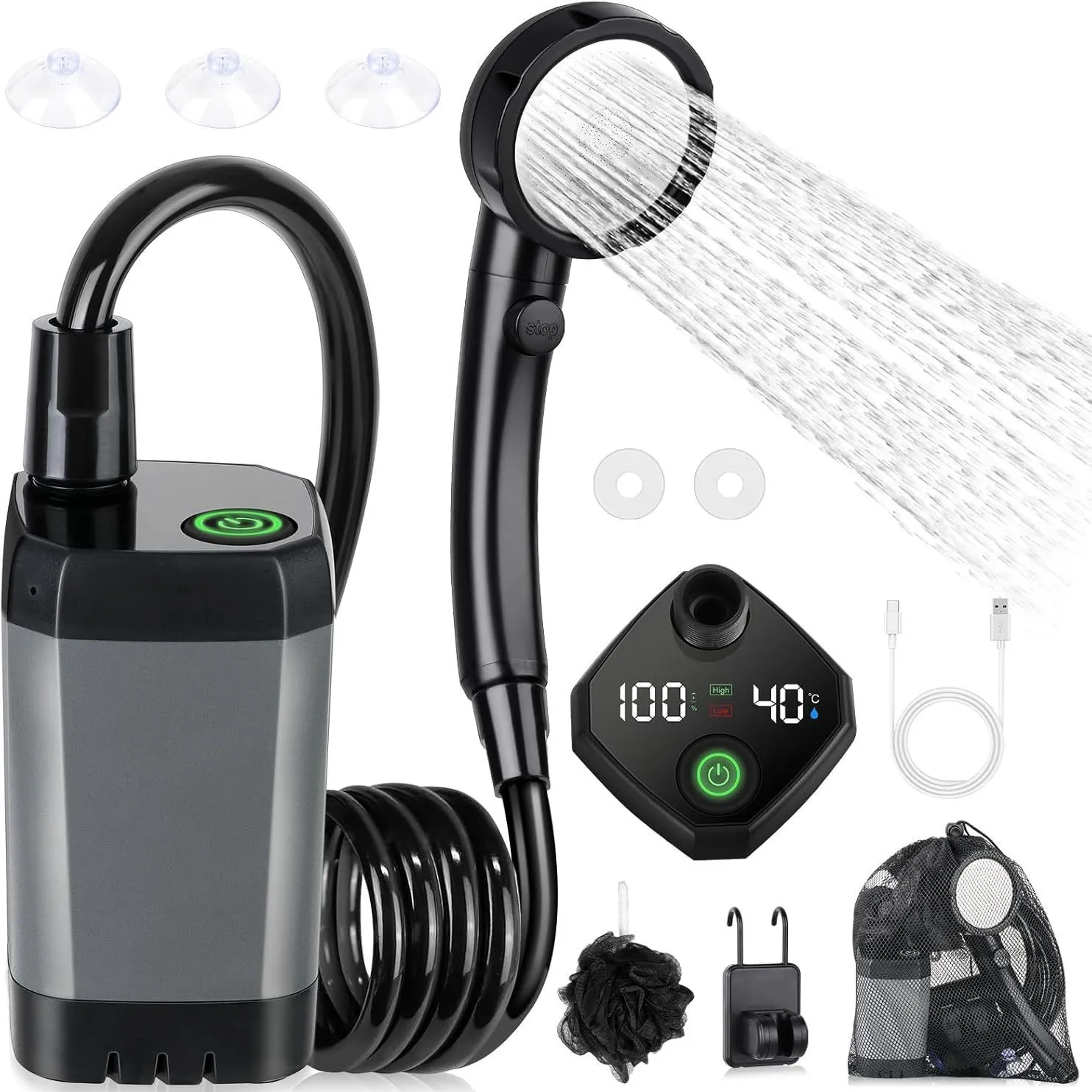 Portable Self-Priming Electric Outdoor Shower Simple Mobile Shower Head for Home Dorm Rural Camping Car Wash Pet Bath view 5