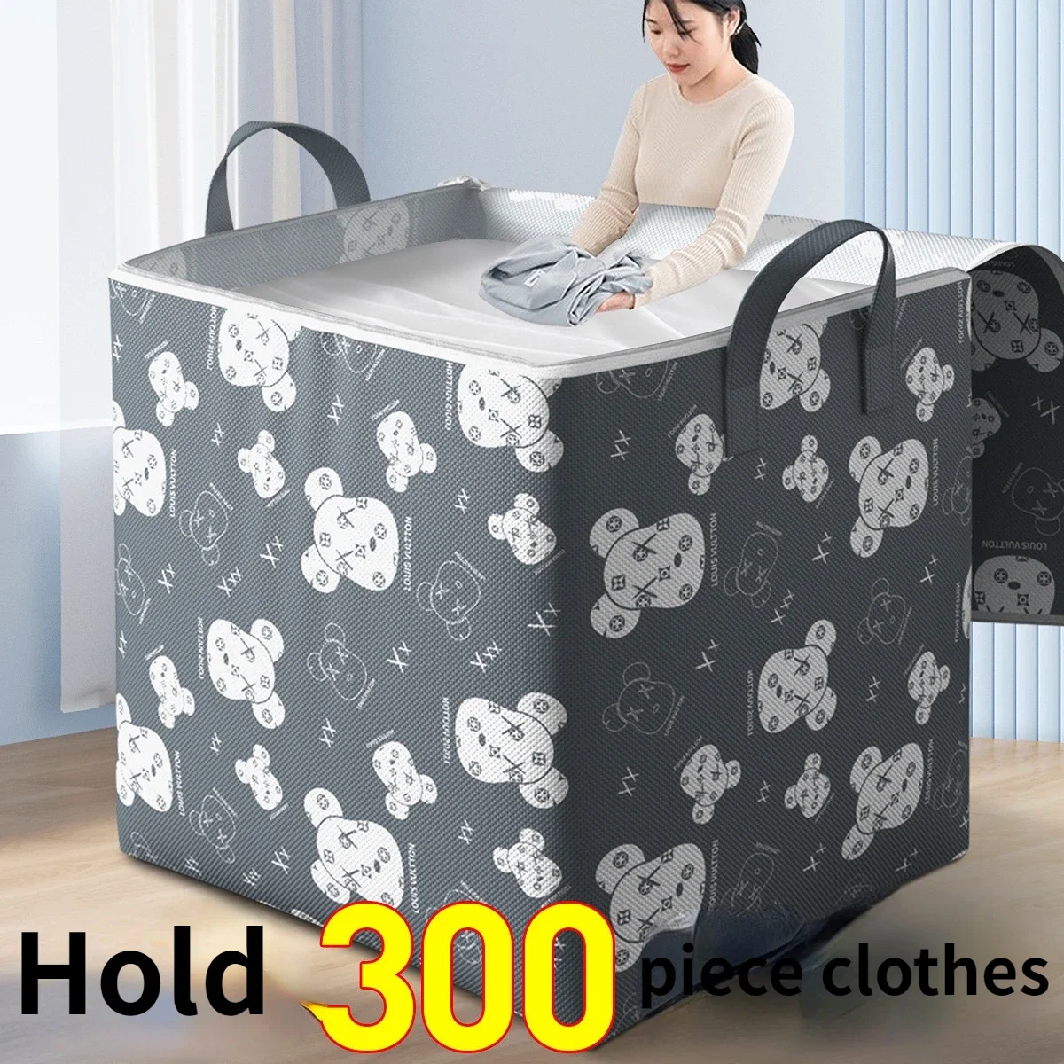 

Quilt Clothes Storage Bag Large Zipper Clothing Quilt Packing Wardrobe Organizer Luggage Moving Bag Waterproof Moisture-proof