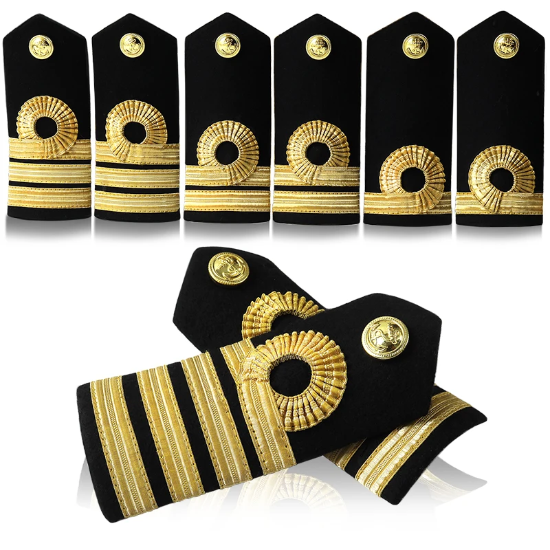 الزي العسكري البريطاني كتاف الذهب الكتفيات السبائك جديلة البحرية الكابتن رئيس مهندس ضابط زي هدية شارات الكتف