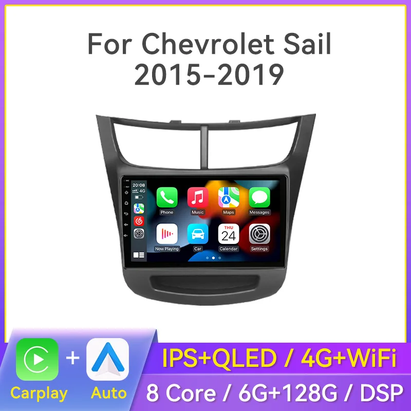 

9 дюймов 6G + 128G 2 Din Android Автомобильная стереосистема для Chevrolet Sail Aveo 2015 2016 2017 2018 2019 Мультимедийный видеоплеер Навигация GPS Carplay Авто головное устройство 2 din без DVD с экраном