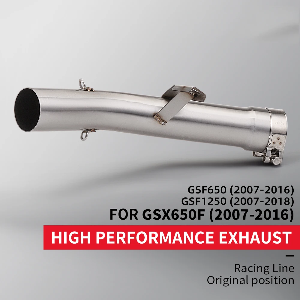 

51mm Motorcycle Escape Exhaust For GSF650 GSX650F 2007-2016 GSF1250 2007-2018 Interface Stainless Middle Link Pipe