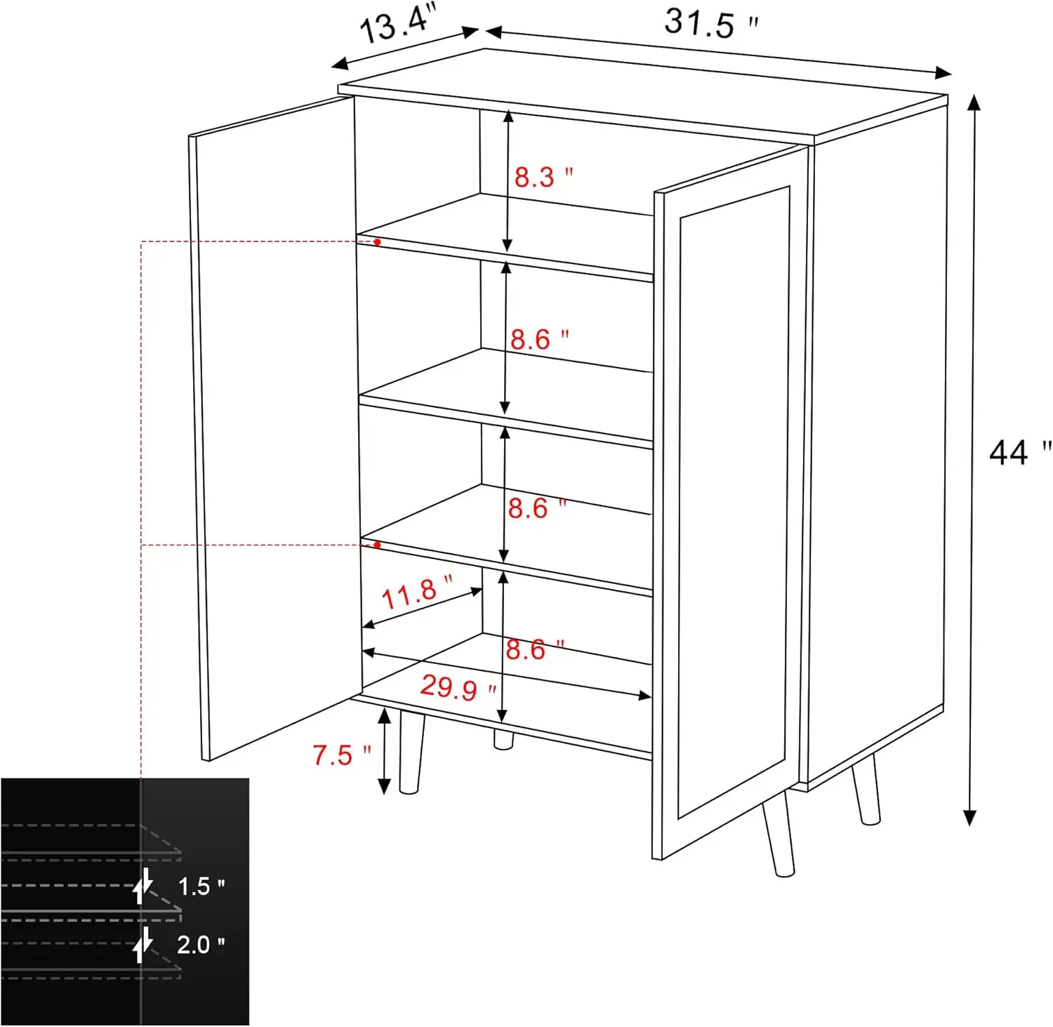 Anmytek Rattan Cabinet, 44