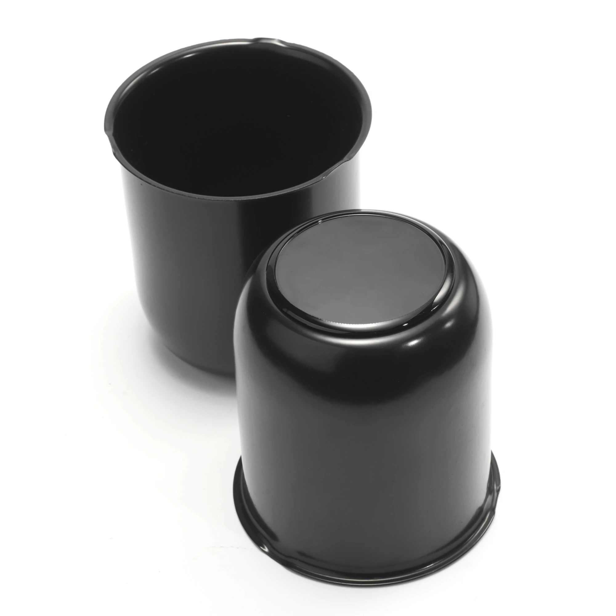 CF Performance 2/4 Stück 81mm Matt Schwarz Lackierte Kohlenstoffstahl-Durchsteck-Nabenkappen für Anhänger, LKWs, SUVs, Wohnmobil-Felgen – Detail 3