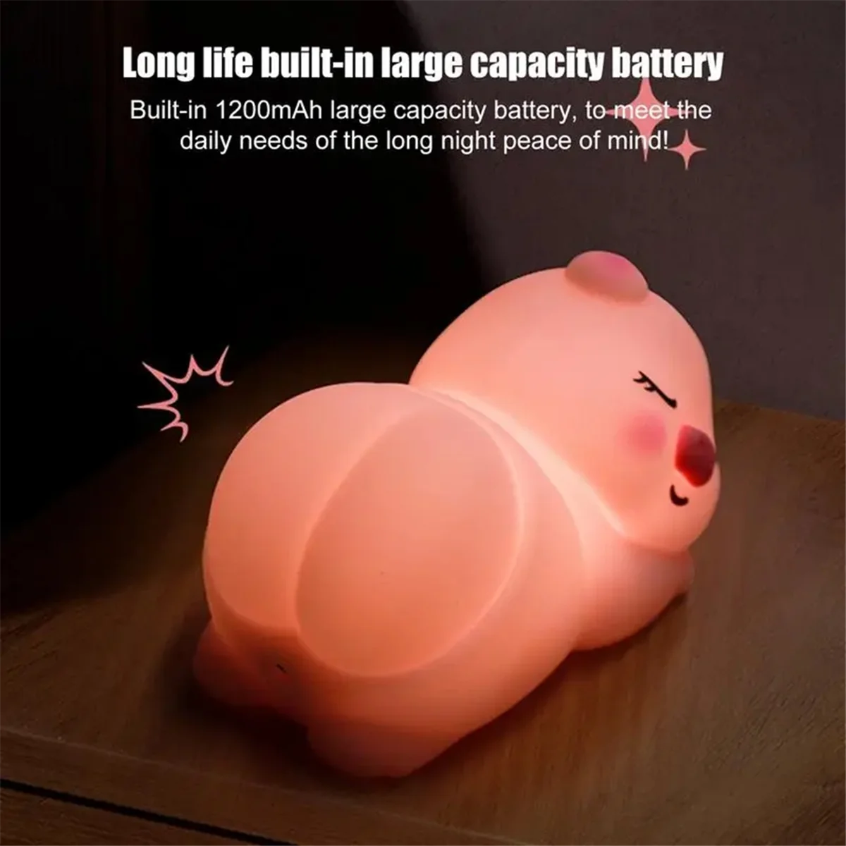 Night Light for Kids Bedside Nightstand Lights Bedside Lights for Bedroom Touch Led Animal Lights Rechargeable Sleeping