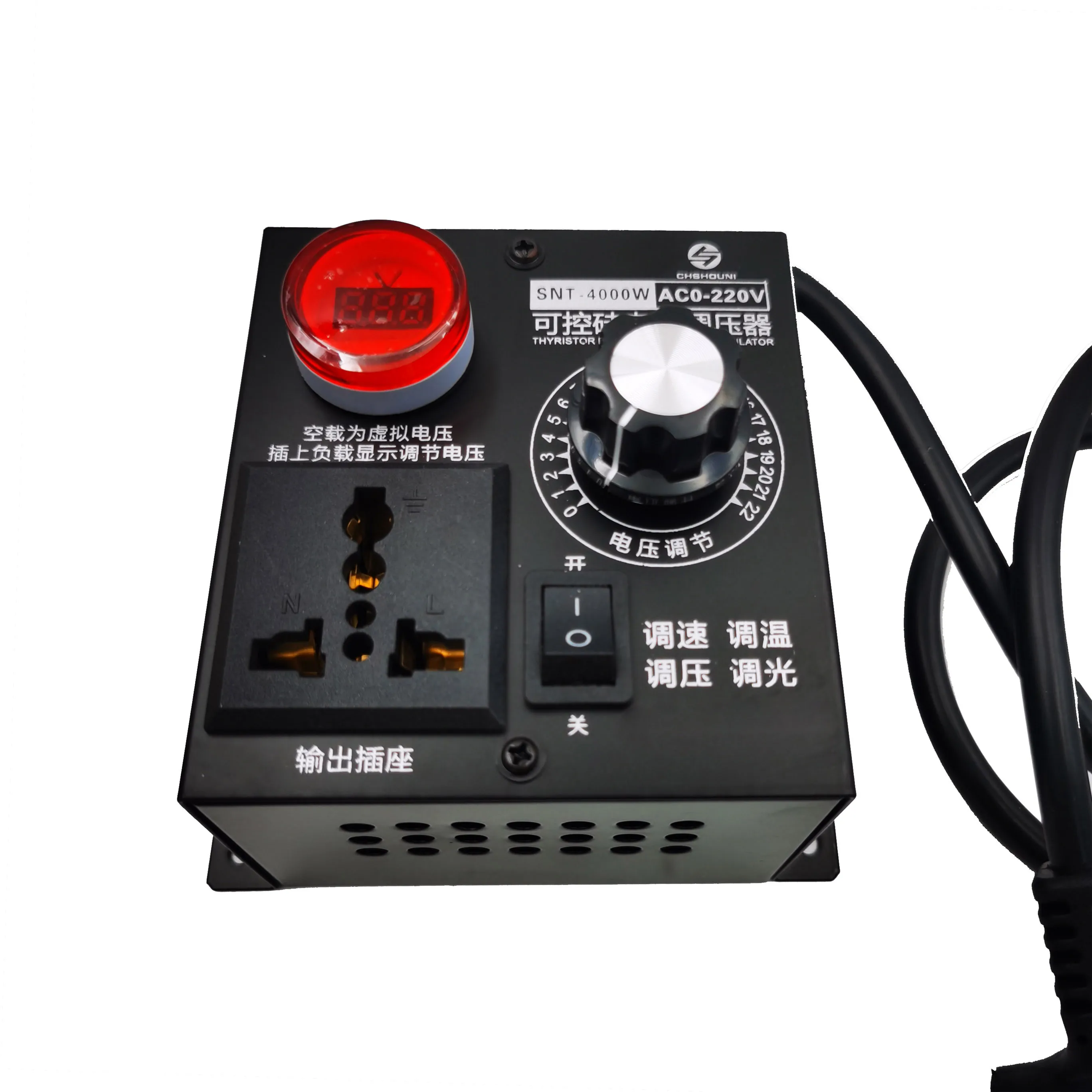 Imagem -03 - Controlador de Tensão Variável Compacto da C.a. 220v 4000w Regulador de Tensão Ajustável do Dimmer do Regulador de Tensão da Temperatura da Velocidade