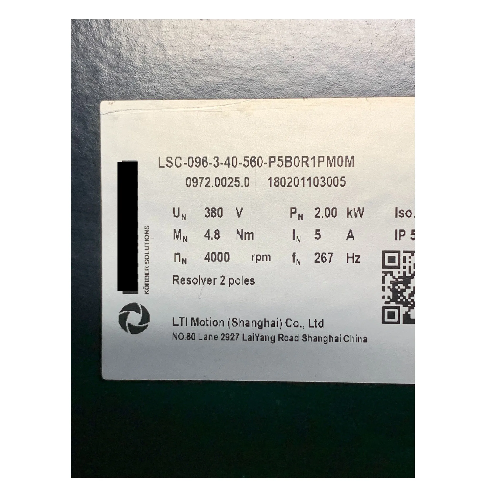 Servomotore LSC-096-3-40-560-P5B0R1PM0M Con garanzia