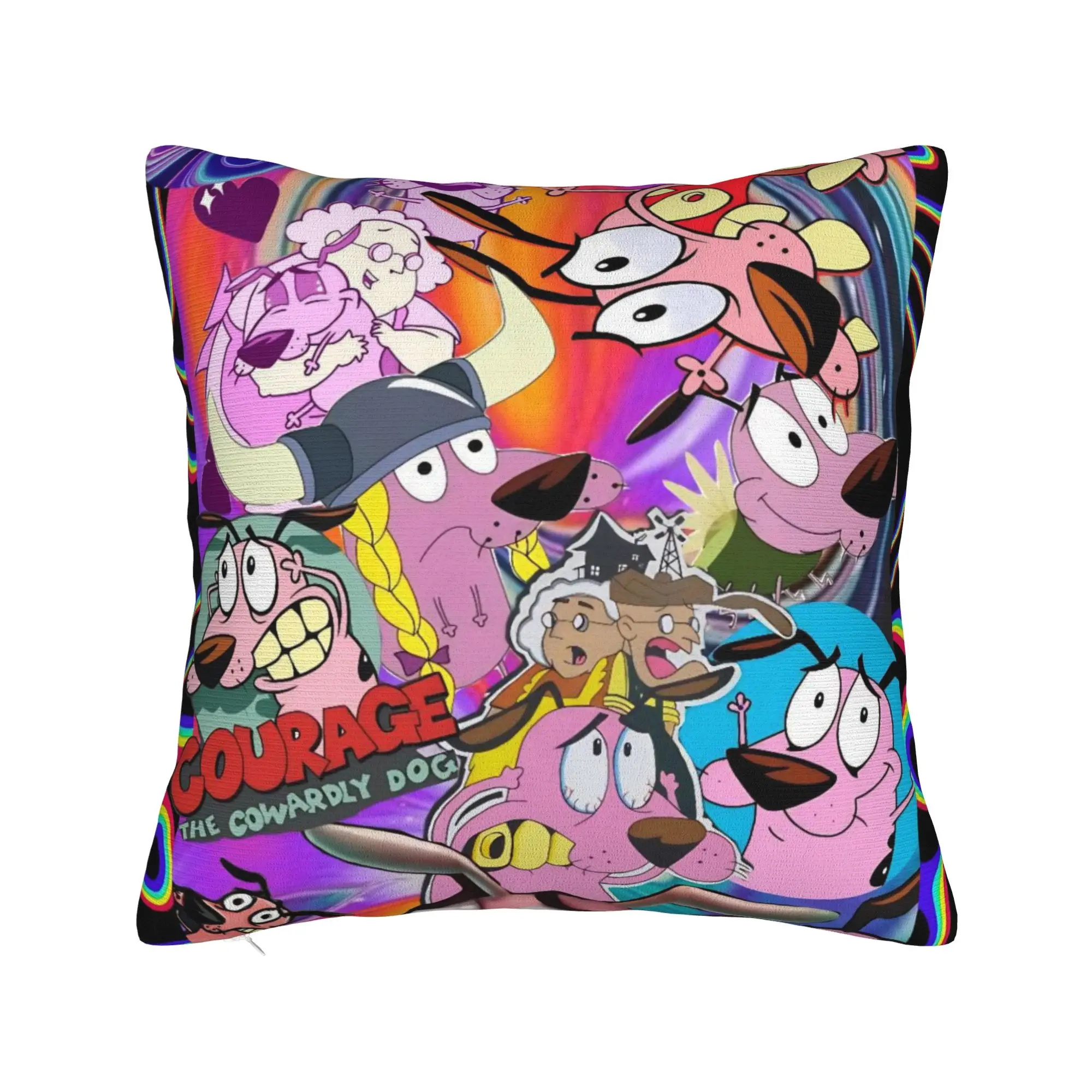 Courage the Cowardly Dog-D Pillow Cover Stuff Soft Cushion Cover Decorative  Pillow Case Cover Sofa Multi Size
