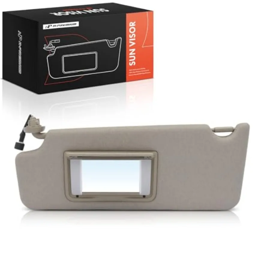 

Left Driver Side Sun Visor Compatible with Honda Pilot 2016 Ridgeline 2017 - with Vanity Mirror Without Vanity Light Beige Colo
