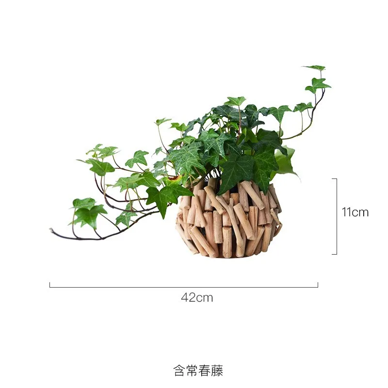 Nordic creative wooden ins small vase light luxury living room dining table ornament simple home flower arrangement