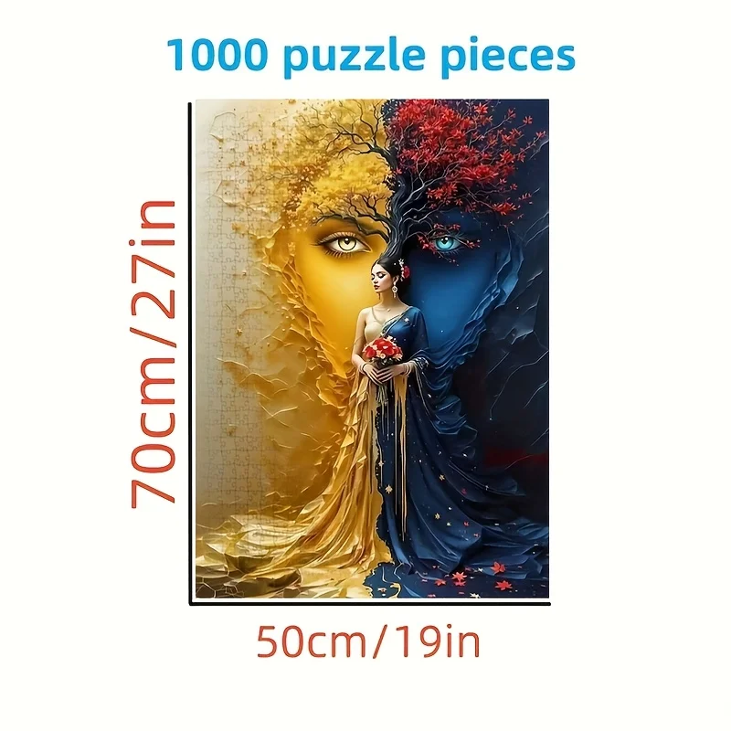 Piękna Dziewczyna, Puzzle 1000 Elementów - Intelektualna Gra DIY, Interaktywna Zabawa Rodzinna, Zaawansowany Poziom Zdolności, Biały Rec