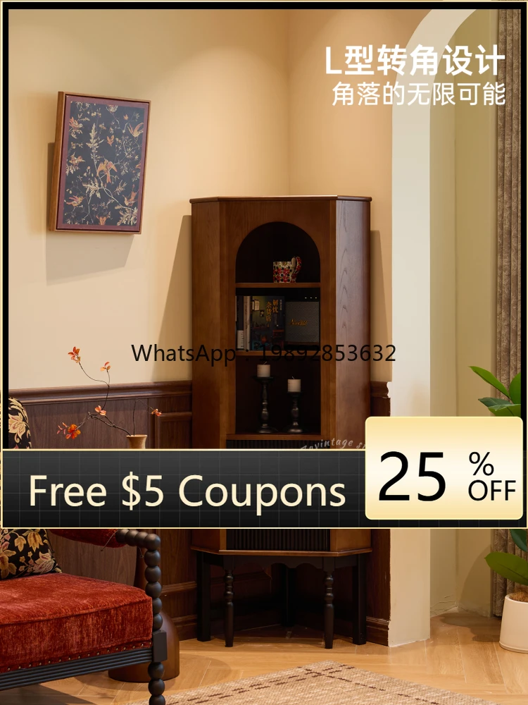 YFY Retro/Saint Ding Corner Cabinet/French Retro Solid  Room Corner Cabinet Wall Corner Cabinet Triangle Storage Cabinet