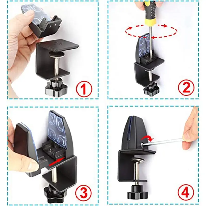 AT63 Punch-Free Aluminum Alloy Wooden Board Clip Desk Partition Clip Lengthened 190mm Black
