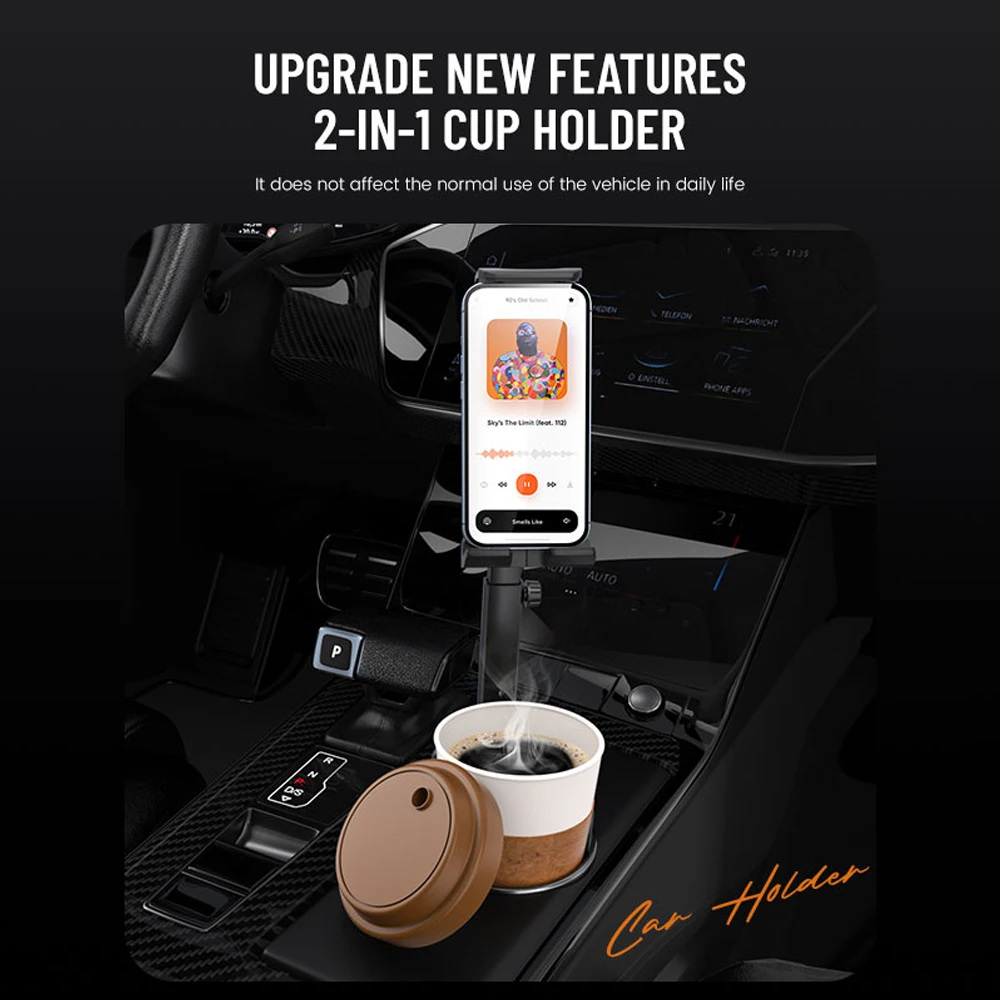 Car Cup Tablet Stand Holder Expander with Cell Phone Mount 360 Rotation Smartphone Auto Interior Accessories for Ipad 11 Inch image 2