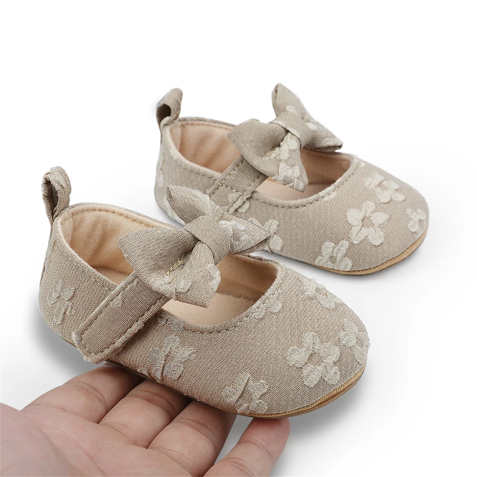 

Infant Baby Girls Shoes Non-Slip Soft Soled Flower Bowknot Flats Toddler First Walker Spring Summer Princess Shoes