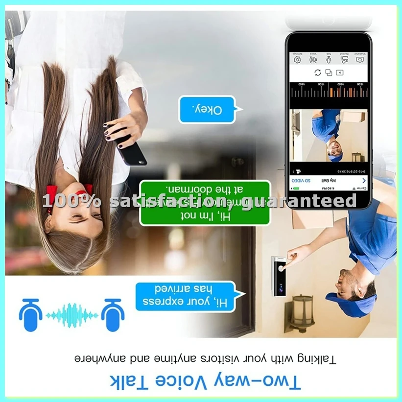 Smart WiFi Video Doorbell Camera: 1080P HD Wireless Doorbell, Motion Detection, Night Vision,Two-Way Audio, APP Control-BCBW