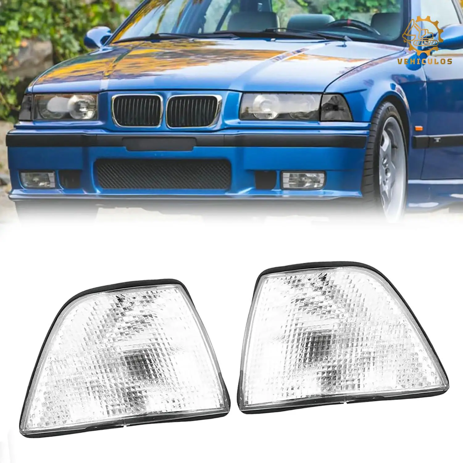 

2 шт. угловые указатели парковки для BMW 3 серии E36 4DR седан 1992-1999 318i 320i 325i 328i M3 с прозрачными линзами, сменные лампы