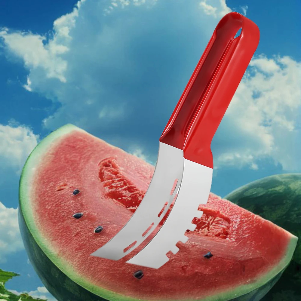 Cortador de sandía de acero inoxidable, cuchillo con mango antideslizante, Corer de frutas, utensilios de cocina para piña y melón