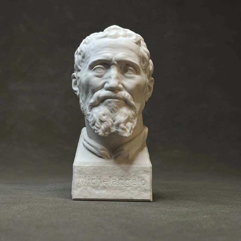 Michelangelo Bust Statue Art Sculpture Plaster Figurine Michelangelo David Head Home Office Decor Bookshelf Cabinet Desktop Gift