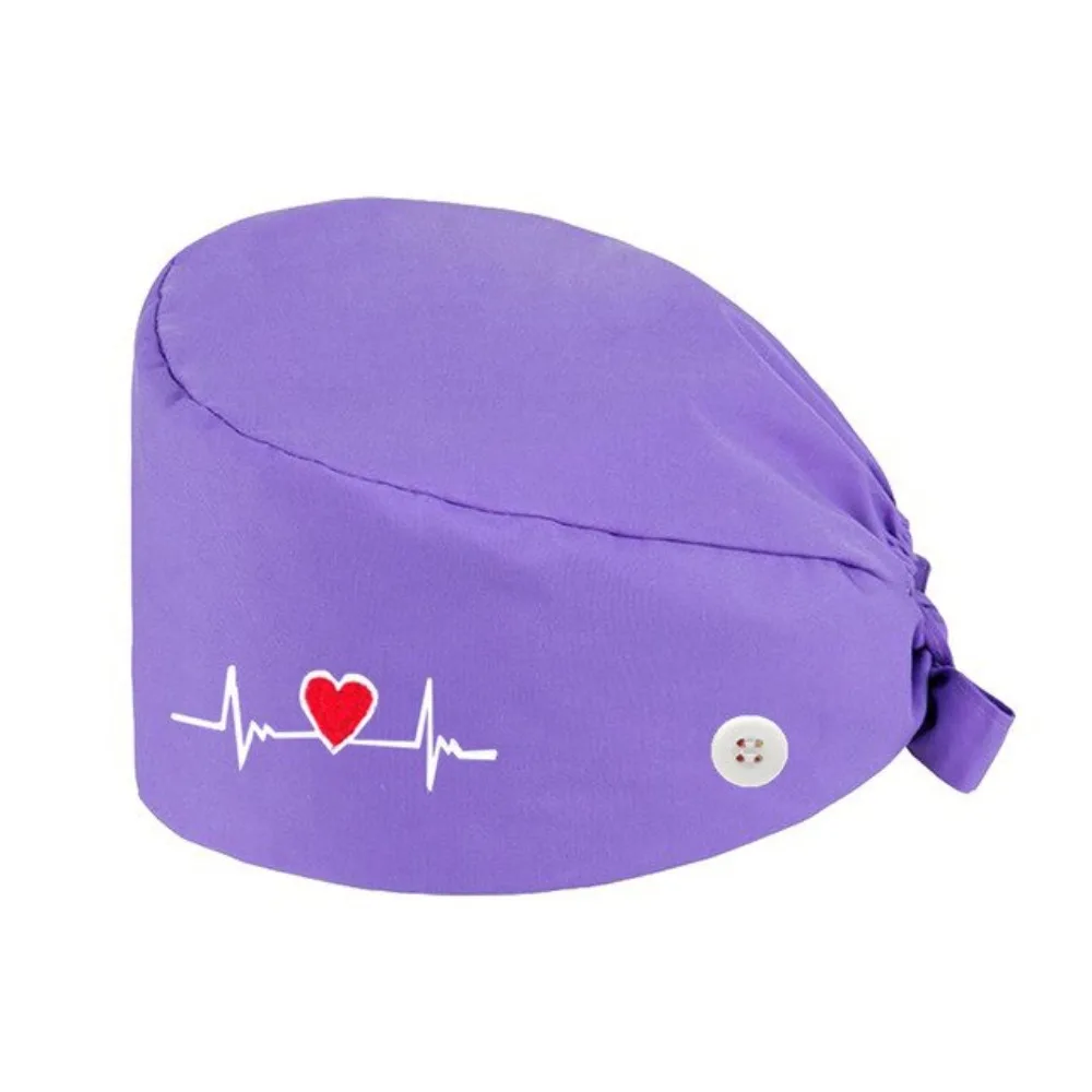 Fashion Cotton Operating Room Hat Embroidered Printed Doctor Work Hats Dustproof Solid Color Beauty Work Hats