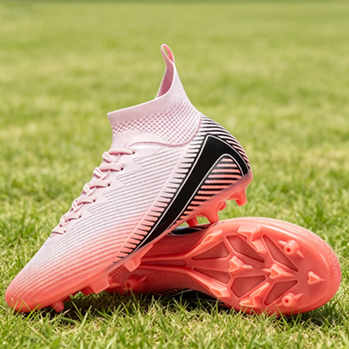 

Long Lasting AG FG Soccer Boots Smooth PU Fabric Upper TPU Non-slip Studs Sole Reliable for Professional Training